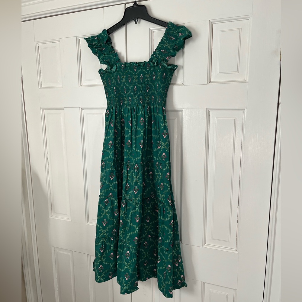 Hill House Ellie Nap Dress Emerald Trellis Size XS - Picture 4 of 9